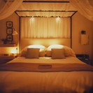 Neat and discreet, fibre optic lights incorporated into the actual bedframe